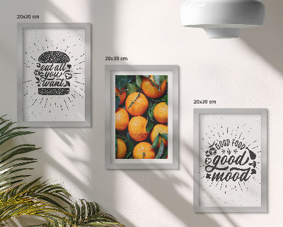 3-piece wall art set Kitchen motifs and juicy oranges