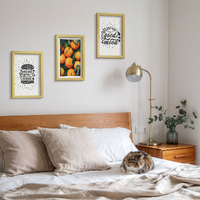 3-piece wall art set Kitchen motifs and juicy oranges