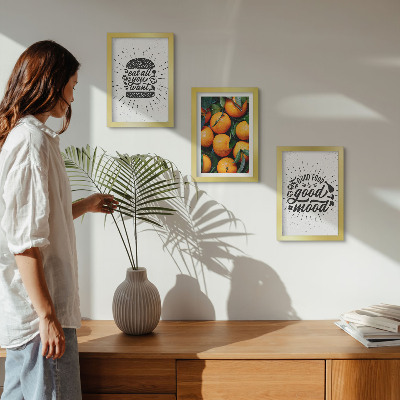 3-piece wall art set Kitchen motifs and juicy oranges