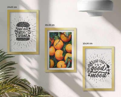 3-piece wall art set Kitchen motifs and juicy oranges