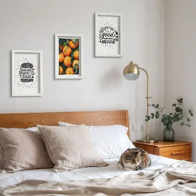 3-piece wall art set with kitchen motifs and juicy oranges