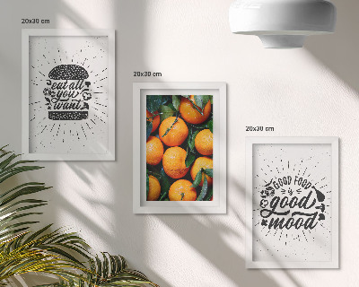 3-piece wall art set Kitchen motifs and juicy oranges