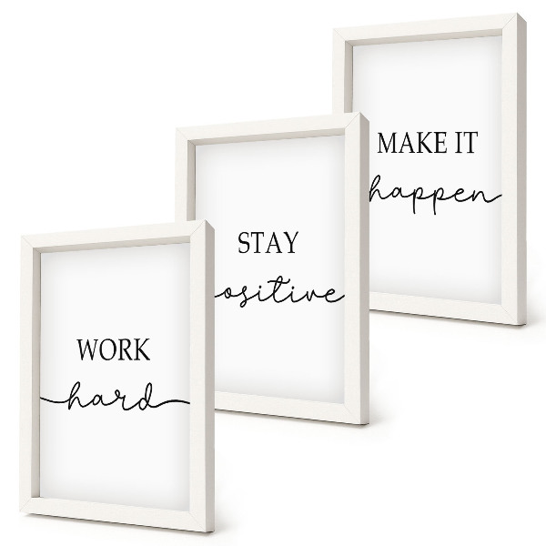 Framed triptych Minimalist motivational quotes that inspire