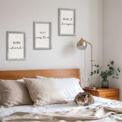 Framed triptych Minimalist motivational quotes that inspire