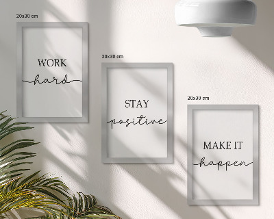 Framed triptych Minimalist motivational quotes that inspire
