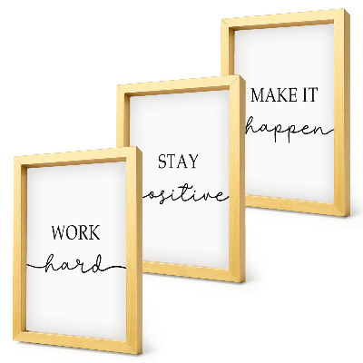 Framed triptych Minimalist motivational quotes that inspire