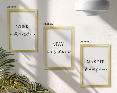 Framed triptych Minimalist motivational quotes that inspire