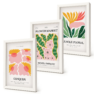 Photo frame wall Flowers and leaves in a modern style posters