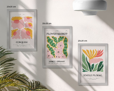 Photo frame wall Flowers and leaves in a modern style posters