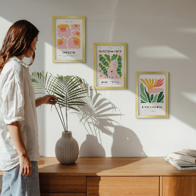 Photo frame wall Flowers and leaves in a modern style posters