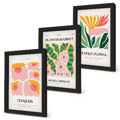 Photo frame wall Flowers and leaves in a modern style posters