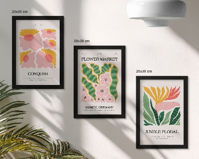 Photo frame wall Flowers and leaves in a modern style posters