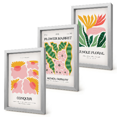 Photo frame wall Flowers and leaves in a modern style posters