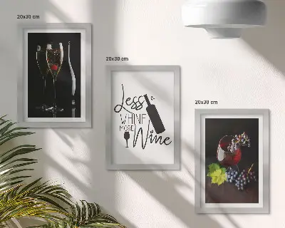 3-Piece Wall Art Set featuring glasses of wine, grapes, and wine-themed inscription