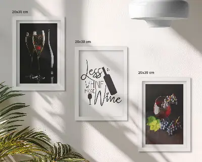 3-Piece Wall Art Set featuring glasses of wine, grapes, and wine-themed inscription