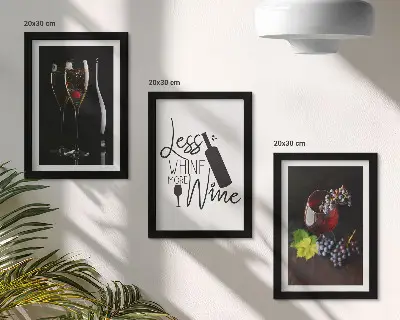 3-Piece Wall Art Set featuring glasses of wine, grapes, and wine-themed inscription