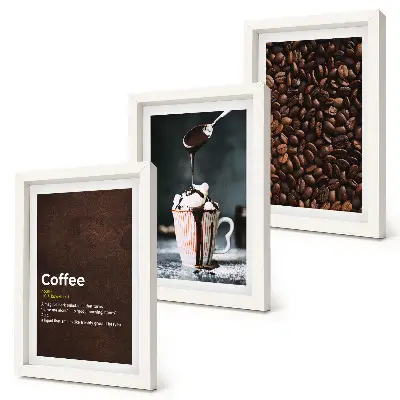 Photo frame wall coffee bean whipped cream drink definition print