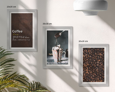 Photo frame wall Coffee bean whipped cream drink definition