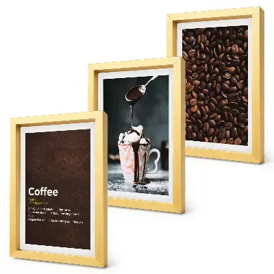 Photo frame wall coffee bean whipped cream drink definition print