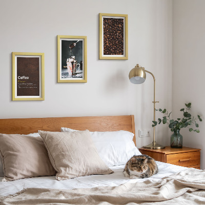 Photo frame wall Coffee bean whipped cream drink definition