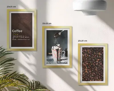 Photo frame wall coffee bean whipped cream drink definition print