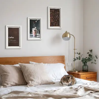 Photo frame wall coffee bean whipped cream drink definition print