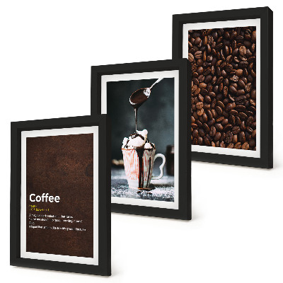 Photo frame wall Coffee bean whipped cream drink definition