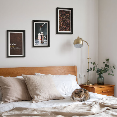 Photo frame wall Coffee bean whipped cream drink definition