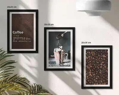 Photo frame wall coffee bean whipped cream drink definition print
