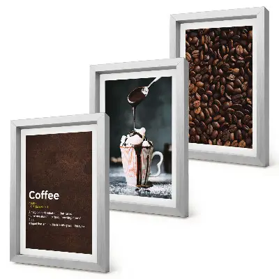 Photo frame wall coffee bean whipped cream drink definition print