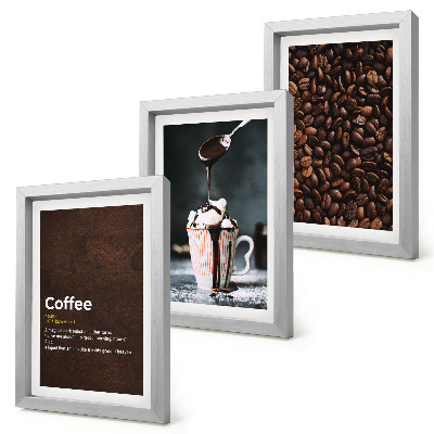 Photo frame wall Coffee bean whipped cream drink definition