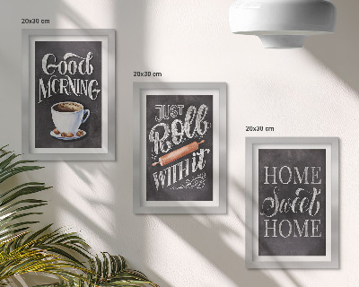 3-piece wall art set Home kitchen themes blackboard inscriptions