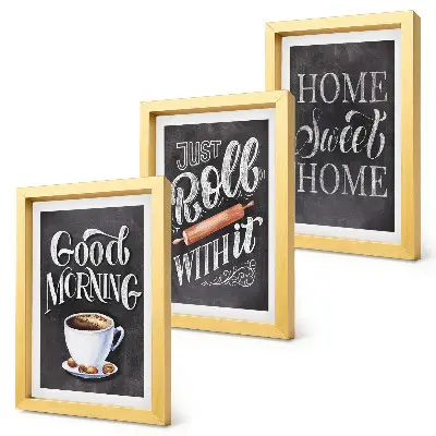 3-piece blackboard kitchen wall art set with kitchen theme inscriptions
