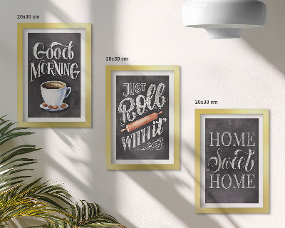 3-piece wall art set Home kitchen themes blackboard inscriptions