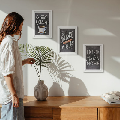 3-piece wall art set Home kitchen themes blackboard inscriptions