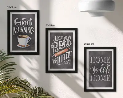 3-piece blackboard kitchen wall art set with kitchen theme inscriptions