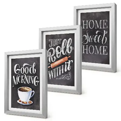 3-piece blackboard kitchen wall art set with kitchen theme inscriptions