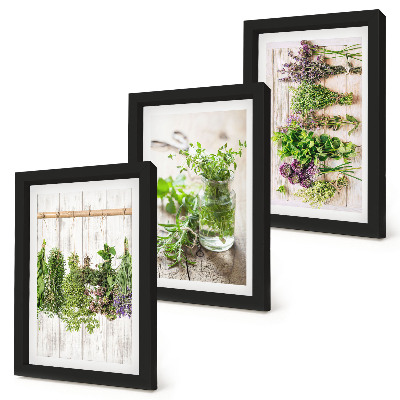 Photo frame wall Drying herbs and plants for the kitchen