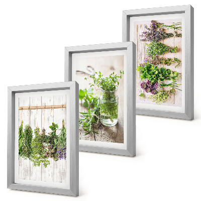 Photo frame wall Drying herbs and plants for the kitchen