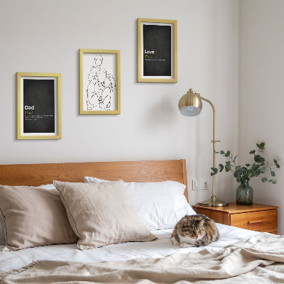 Framed triptych Family line art with definitions of love and fatherhood