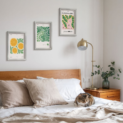 Photo frame wall Fruit and plant motifs in pastel colors posters