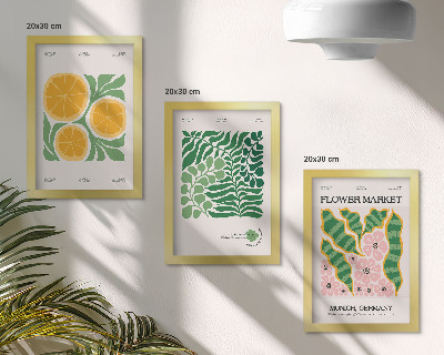 Photo frame wall Fruit and plant motifs in pastel colors posters