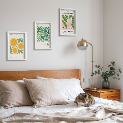 Photo frame wall Fruit and plant motifs in pastel colors posters