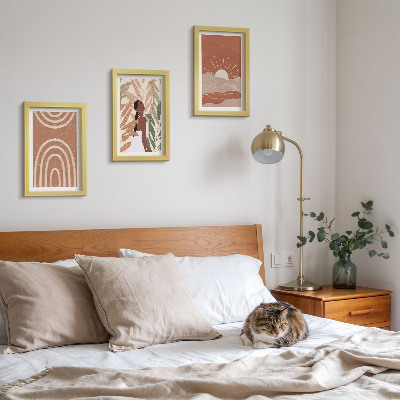 3-piece wall art set Boho abstract shapes and illustrations