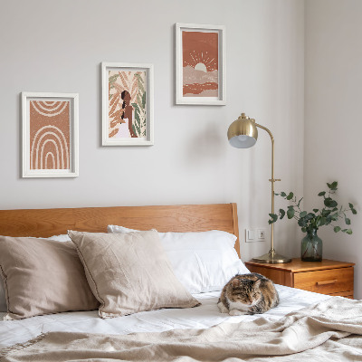 3-piece wall art set Boho abstract shapes and illustrations