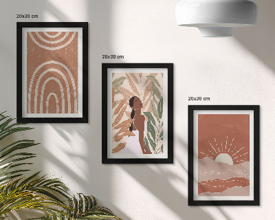 3-piece wall art set Boho abstract shapes and illustrations