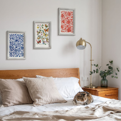 Photo frame wall Vintage flowers butterflies and ornaments posters