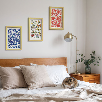 Photo frame wall Vintage flowers butterflies and ornaments posters