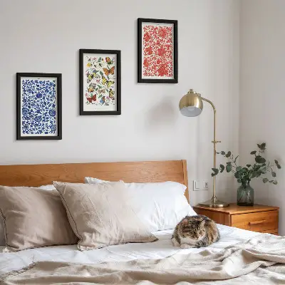 Photo frame wall set with vintage flowers butterflies and ornaments posters