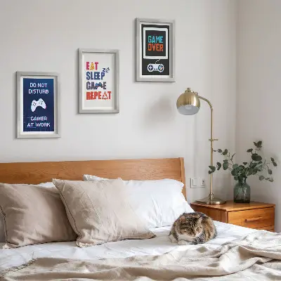 3-piece wall art set entertainment-themed player posters